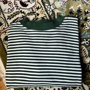 Calibre Green and White Striped Top